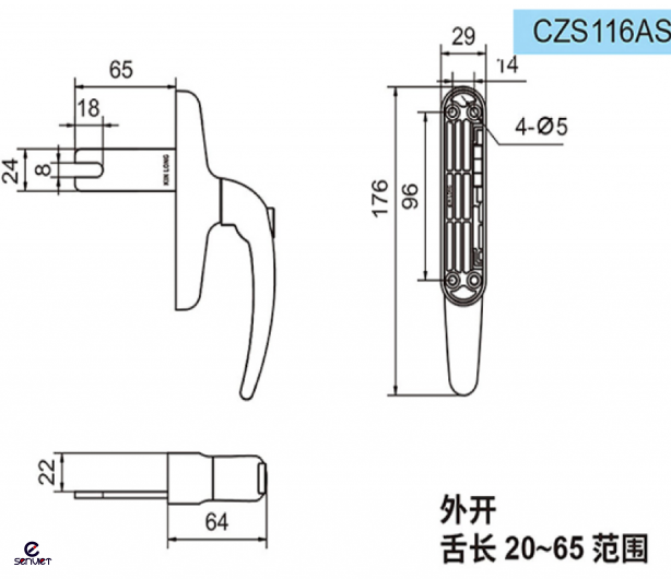 TAY NẮM CZS116AS